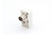 Haakse Tv-plug 9.5mm/2.3mm - Vrouwelijk - Wit