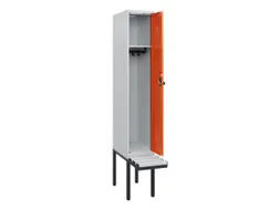 locker met bank,HxBxD 1950x300x815mm,1vak,vak B 300mm,draaigrendel