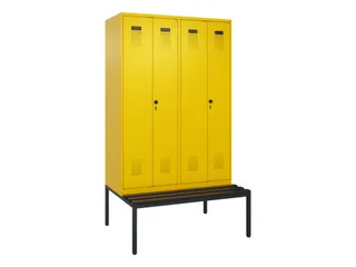 PBM-locker met bank,HxBxD 2120x1200x815mm,4vak,vak B 300mm - 2