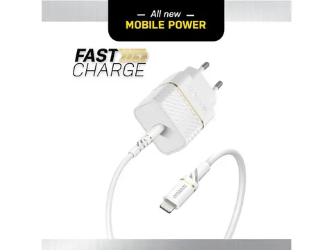 OtterBox EU Lightning naar USB-C 20W: Wandlader + Kabel 1m Wit