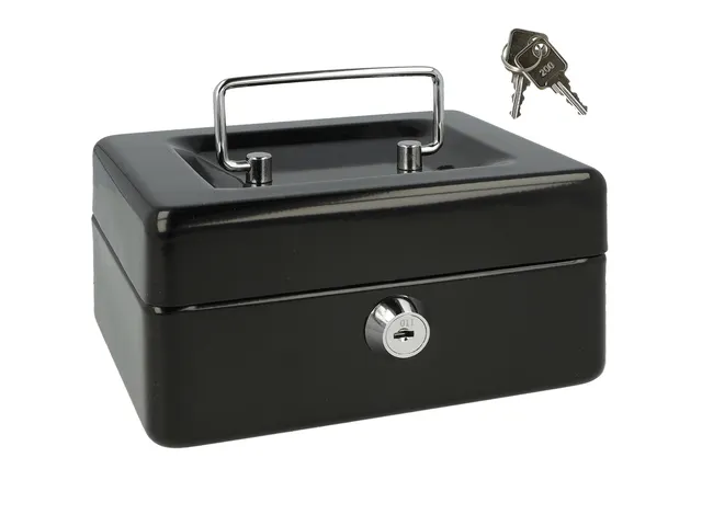 Geldkist Westcott 152x120x79mm zwart, kunststof inzet met 6 vakken