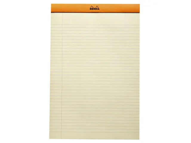 Schrijfblok Rhodia A4 lijn 80 vel 80gr geel