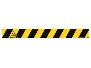 Vloersticker Houd afstand geel-zwart 8x80cm - 1