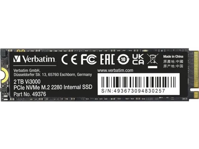 Verbatim Vi3000 PCIe NVMe M.2 SSD 2TB