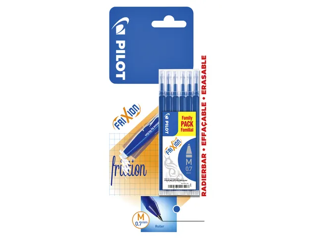 Rollerpenvulling Pilot Frixion Ball 0.7mm Blauw Medium Blister à 6 st