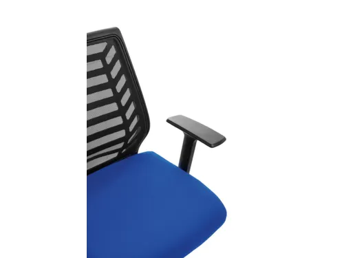 Bureaustoel,Synchroonmech.,M. Armleuningen,Zitting Schuimstof Blauw