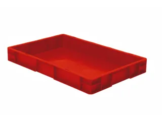 Euronorm-stapelbak 14.5l 75x600x400mm Wanden/bodem Gesloten Rood - 1