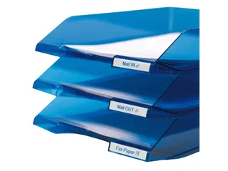 Labeltape Dymo LabelManager D1 polyester 9mm blauw op wit - 10