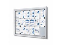 Vitrinekast mededelingenbord Outdoor 18xA4 met gasveer Zilver