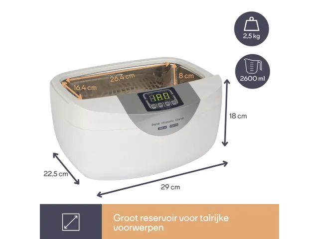 Ultrasone Reiniger Met Tijdschakelaar 2.6 Liter