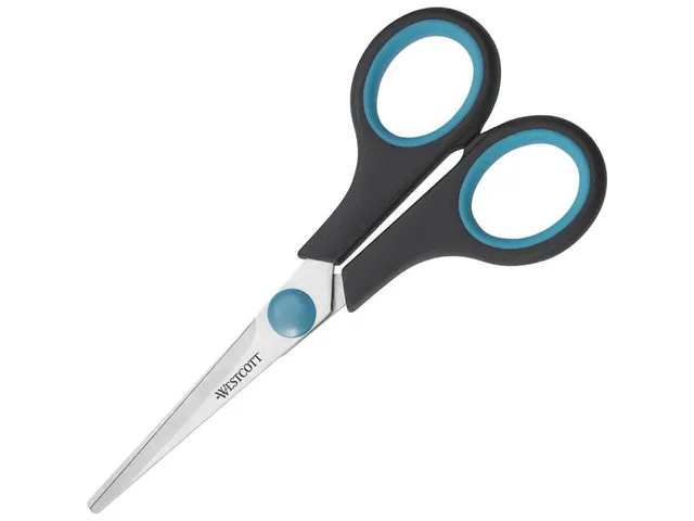 Schaar Westcott Easy Grip 14cm RVS, soft grip in zak