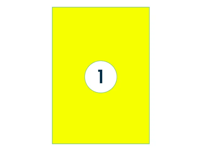 Etiket 210x297mm Fluor Geel 100 Vel