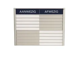 Menoor In-Uit bord 10 namen Aluminium Aanwezig/Afwezig Donkerblauw
