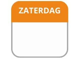 LabelLORD PL Dagetiket Zaterdag 25x25mm Oranje Flushlabel 1000 stuks - 1