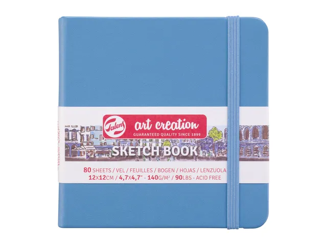 Schetsboek Talens Art Creation 80 witte vellen 140gr 120x120mm blauw