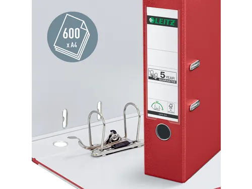 Leitz 1010 Ordner A4 80mm PP Rood 180° Mechaniek 600 Vel