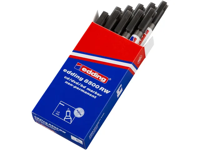Feutre CD edding 8500 pointe ogive 1mm noir