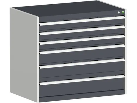 ladekast HxBxD 900x1050x650mm 6laden RAL7035 front RAL7016