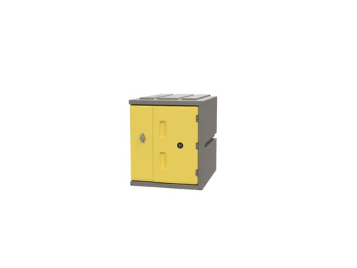 Kunststof locker,HxBxD 460x385x470mm,1vakken,draaigrendel,romp grijs