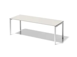 bureau HxBxD 740x2200x800mm blad grijswit 4-voeten verkeerswit - 1