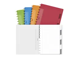 Schrift Adoc A4 ruit 5x5mm 144 pagina's 90gr met 6 tabbladen assorti