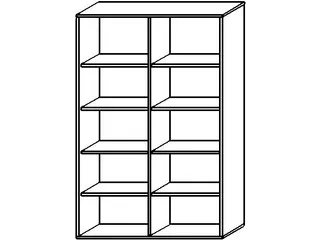 kantoorstelling,HxBxD 1920x1200x430mm,4xhouten vloer,decor romp noten - 6