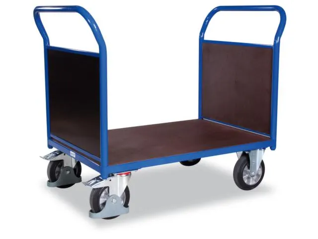 Platformwagen 1000kg Laadvlak Lxb 1225x800mm 2 Kopwanden Ral 5010