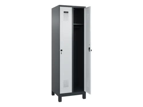 locker,HxBxD 1950x600x500mm,2vak,vak B 300mm,draaigrendel,voeten