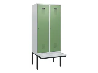 locker met bank,HxBxD 1950x800x815mm,2vak,vak B 400mm,cilinderslot - 2