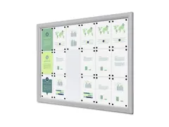 Outdoor Vergrendelbaar Notitiebord Slim 18xA4 zilver