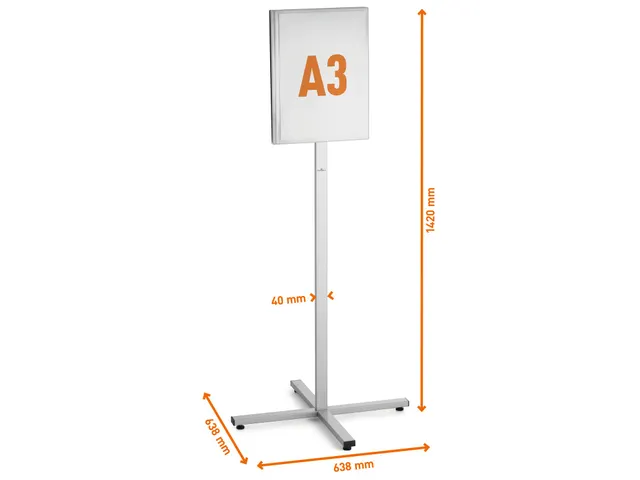 Vloerstandaard info stand outdoor A3 grijs