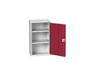 hangkast,HxBxD 900x525x350mm,vleugeldeur,2xStalen bodem,romp RAL7035 - 1