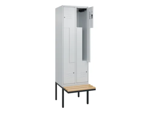Z-garderobekast,HxBxD 2120x600x815mm,2vak,vak B 300mm,cil.-slot