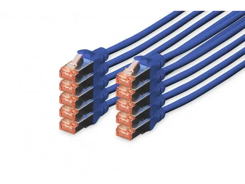 CAT 6 S-FTP patchkabel Cu LSZH AWG 27/7 Lengte 2m 10 stuks Blauw