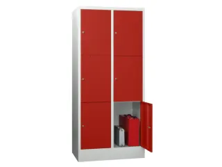 lockerkast,HxBxD 1850x800x500mm,2x3vakken,RAL7035,front RAL3000 - 2