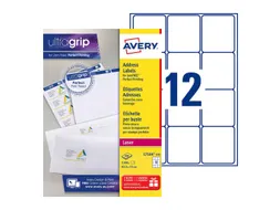 Adresetiket Avery QuickPeel L7164-100 63.5x72mm Wit 1200 stuks