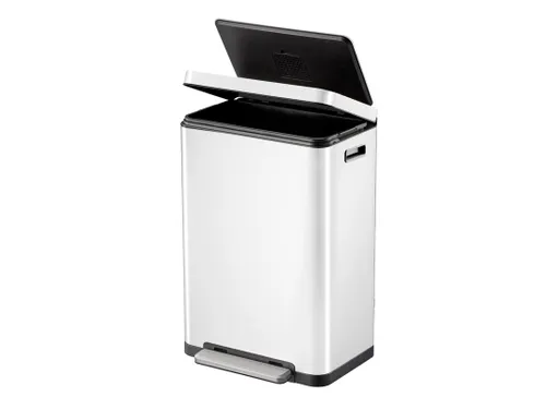 X-Cube pedaalemmer 45 Liter Wit Mat RVS