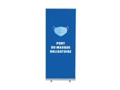 Roll-Banner Budget 85x200 Compleet Blauw Franse Print Port Du Masque