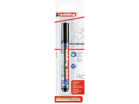 Whiteboardmarker edding 360 rond 1.5-3mm zwart blister