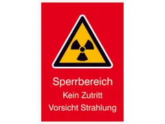 waarschuwings-combibord,Verboden gebied Geen toegang Pas op! Straling