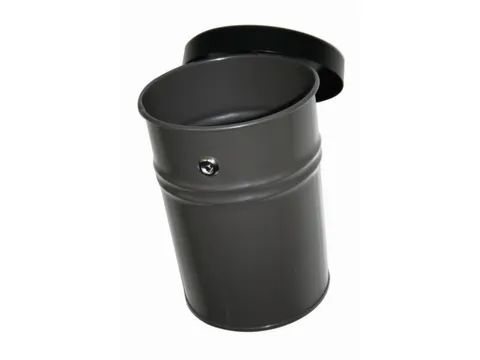 afvalbak,vlamdovend,24l,HxØ 370x295mm,wandmontage,kop zwart