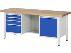 werkbank,HxBxD 840-1040x2000x700mm,beukblad,draagverm. 1250kg,4voeten