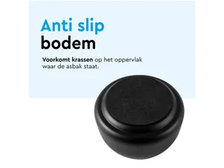 Asbak BRASQ tafelmodel 1 liter met deksel AT700 zwart - 8