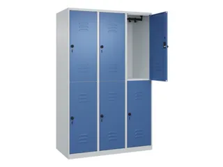 dubbeldekse locker,HxBxD 1850x1200x500mm,3x2vak.,vak B 400mm - 2