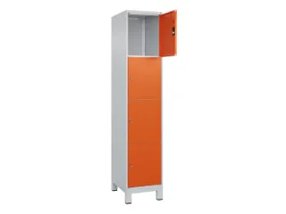 lockerkast,HxBxD 1950x400x500mm,1x4vakken,vak B 400mm,cil.-slot,voeten - 1