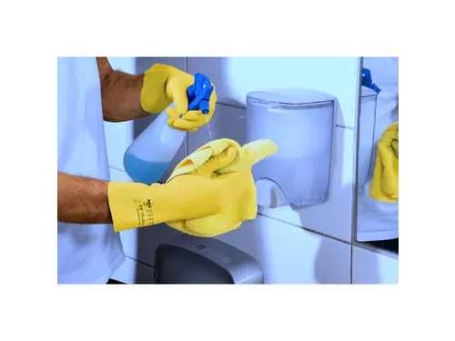 Mapa Vital 124 latex handschoenen, geel, maat 8, Medium, 10 paar
