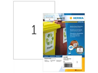 HERMA 4602 Weerbestendige Inkjet-etiketten A4 210x297mm wit 40 stuks - 1