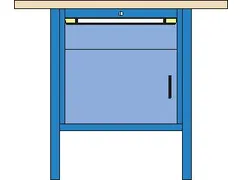 werkbank,HxBxD 845x1000x700mm,multiplexblad,RAL7035,front RAL7035