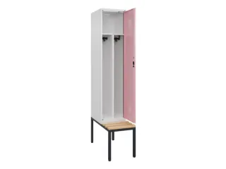 locker met bank,voor scheiding van kleding,HxBxD 2120x400x815mm,1vak - 1