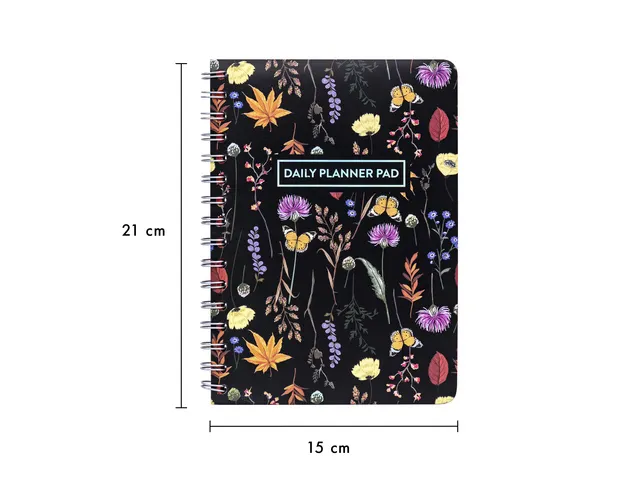Dagplanner Pukka Pad Bloom A5 ongedateerd zwart